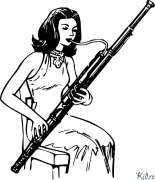 bassoon Duilleagan Dathte Clò-bhuailte